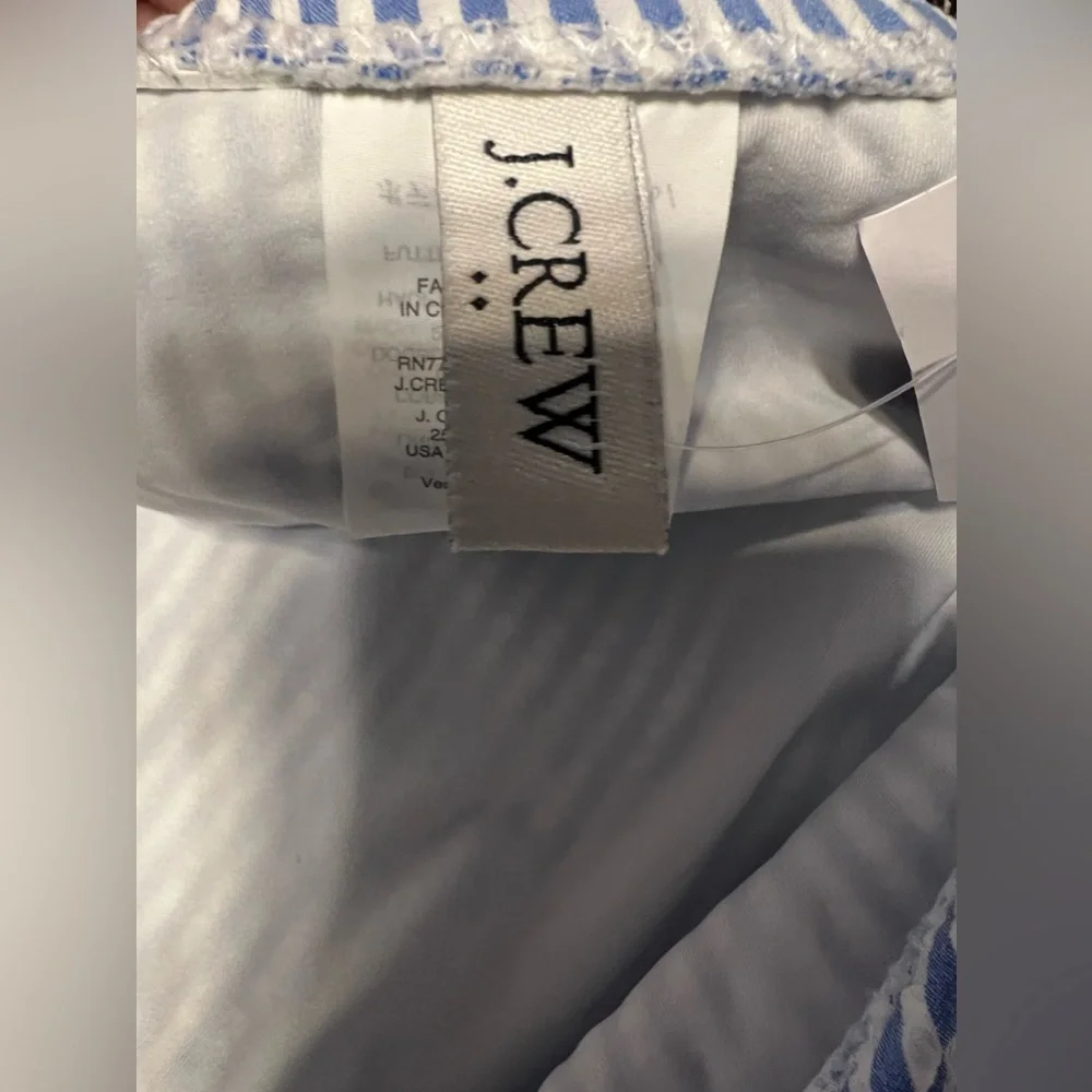 New J. Crew Blue and White Striped One-Shoulder Swimsuit! Too big for me! - Picture 5 of 11